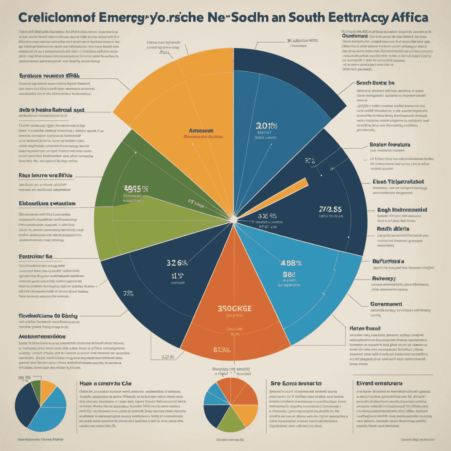 Infographic showing the breakdown of current energy sources in South Africa versus projected renewable energy targets